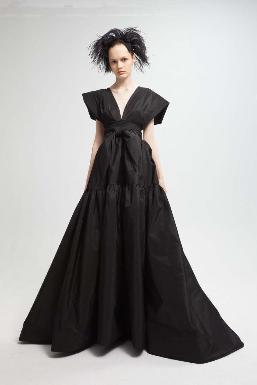 Short Sleeve A-Line Gown