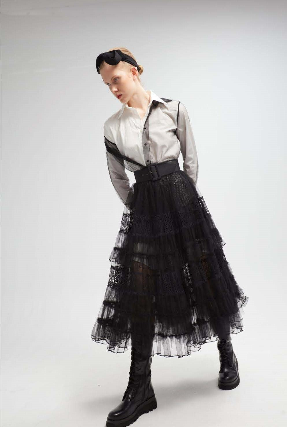 Long Sleeve Blouse and Skirt