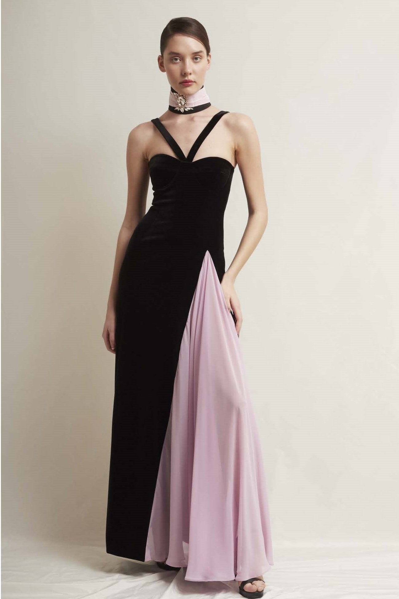 Doris Velvet Georgette Gown