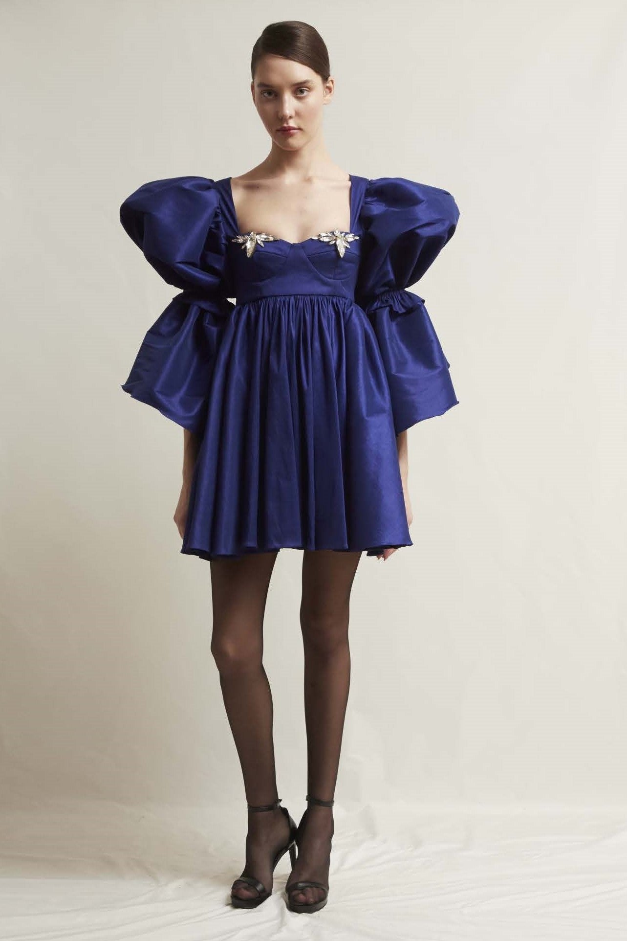 Noemi Long Sleeve Shantung Dress