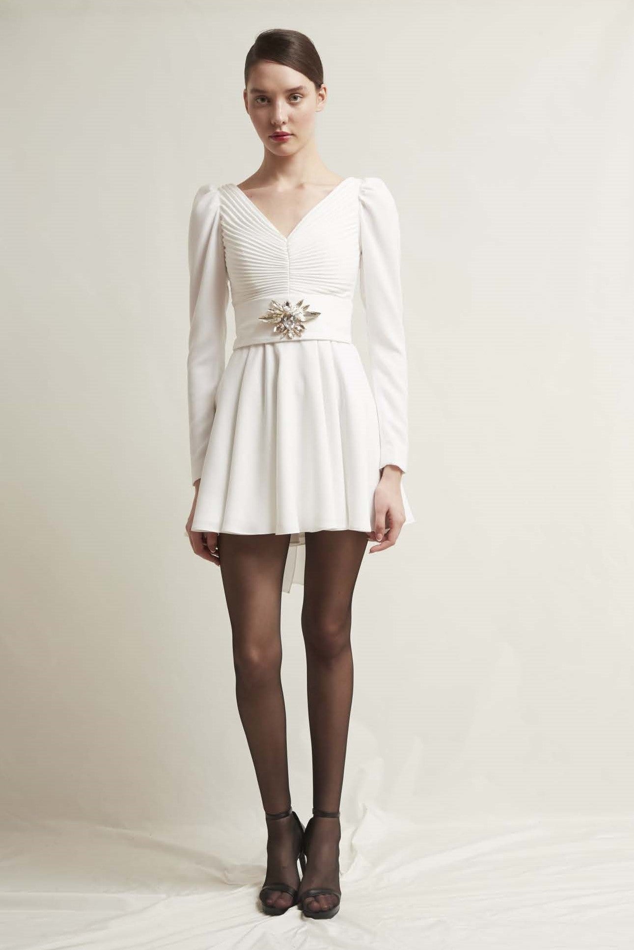 Karin Long Sleeve Crepe Dress
