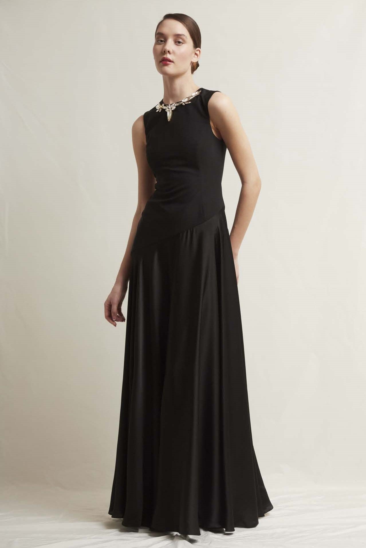 Chantal Sleeveless Cady Satin Gown