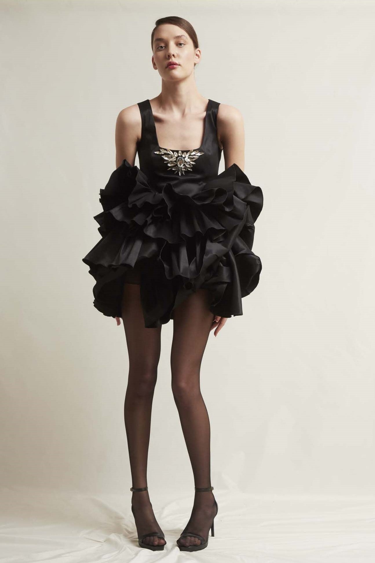 Elga Sleeveless Shantung Dress