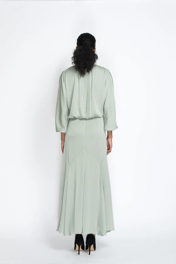 Seafoam Green Satin Crepe Dress