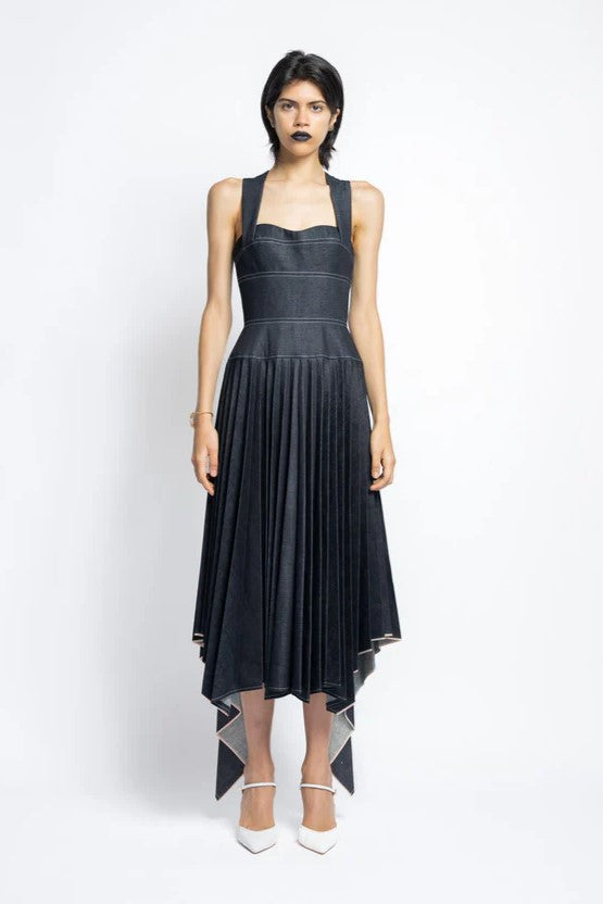 Supima Pleated Denim Dress