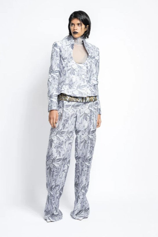 Jacquard Organza Top, Trousers and Jacket