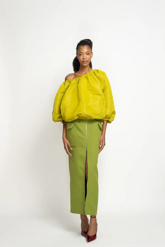 Olive Cady Cargo Pencil Skirt