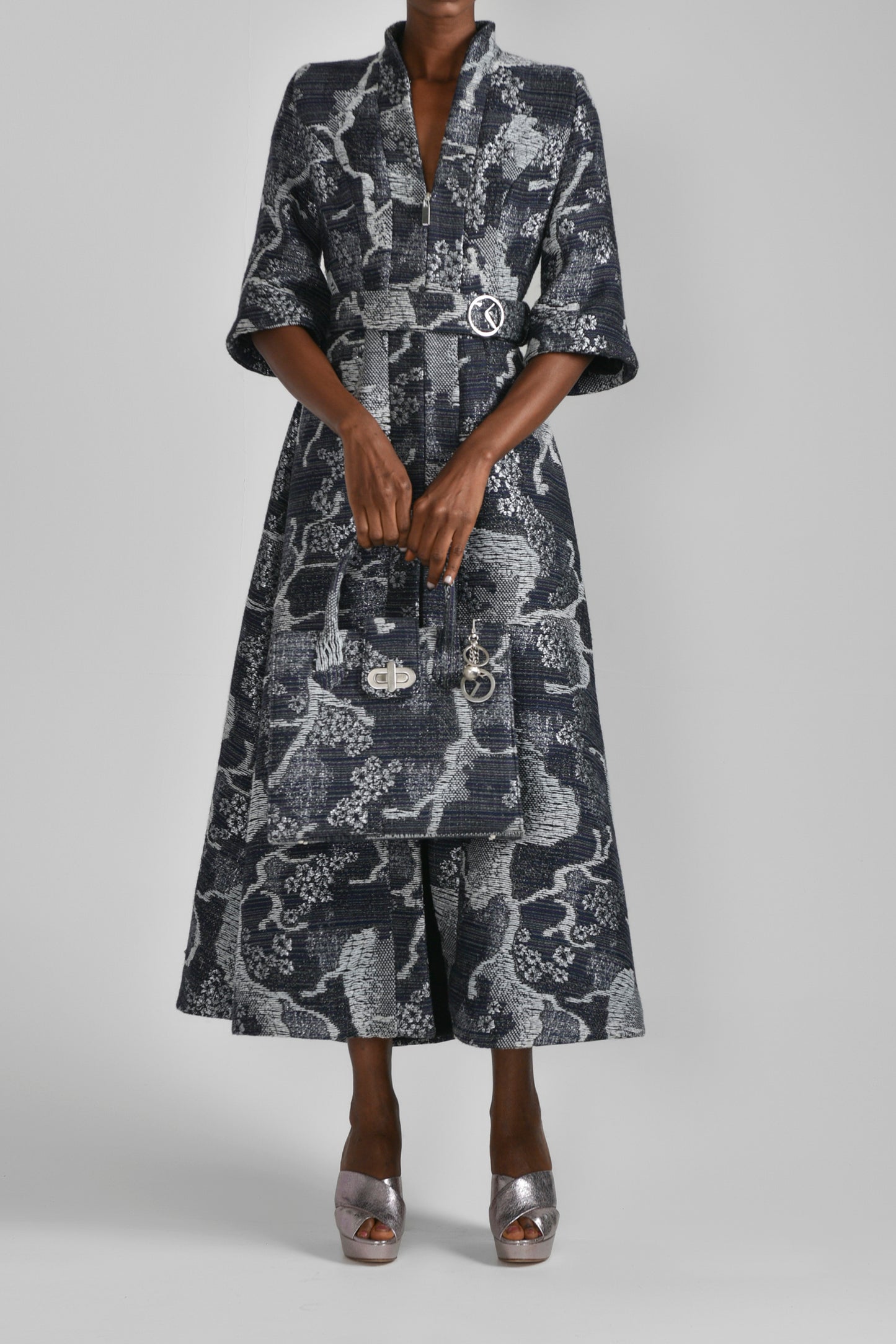 Brocade Tweed Kaftan Dress