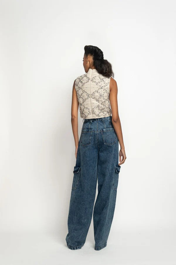Indira Denim Cargo Trousers