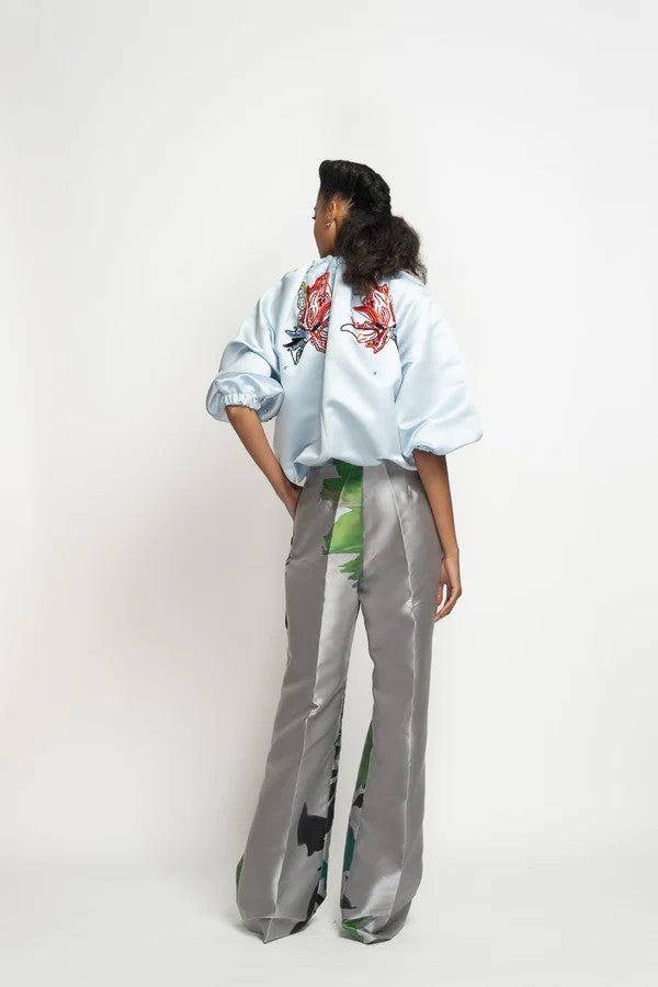 Aqua Cloud Bomber Jacket