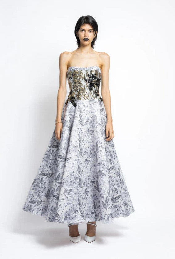 Jacquard Strapless Dress