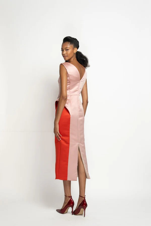 Blossom Satin Sheath Dress