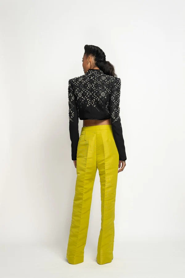 Chartreuse Faille Trousers