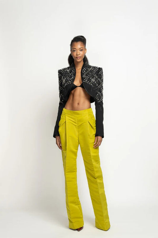 Chartreuse Faille Trousers