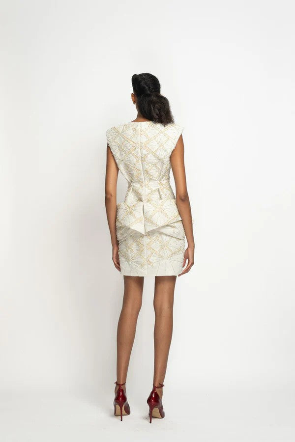Ivory Faille Mini Dress