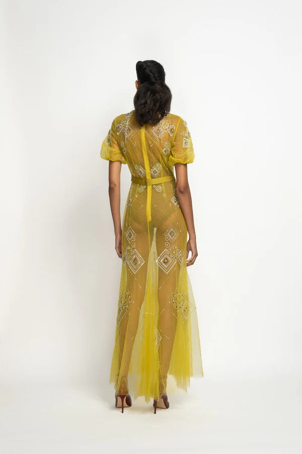 Chartreuse Tulle Dress