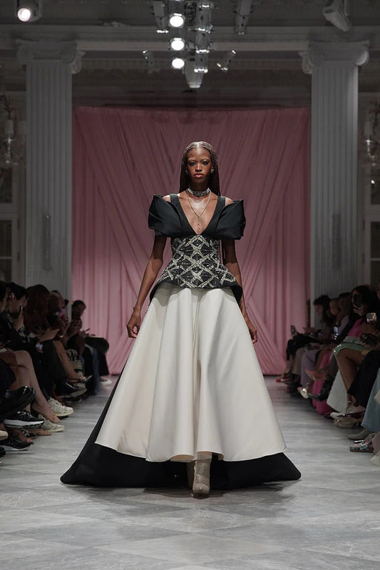 Moulded Sleeve Peplum Gown