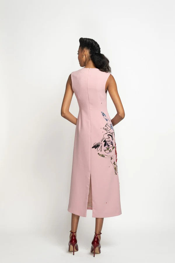 Pink Blossom Ponte Crepe Tunic Dress