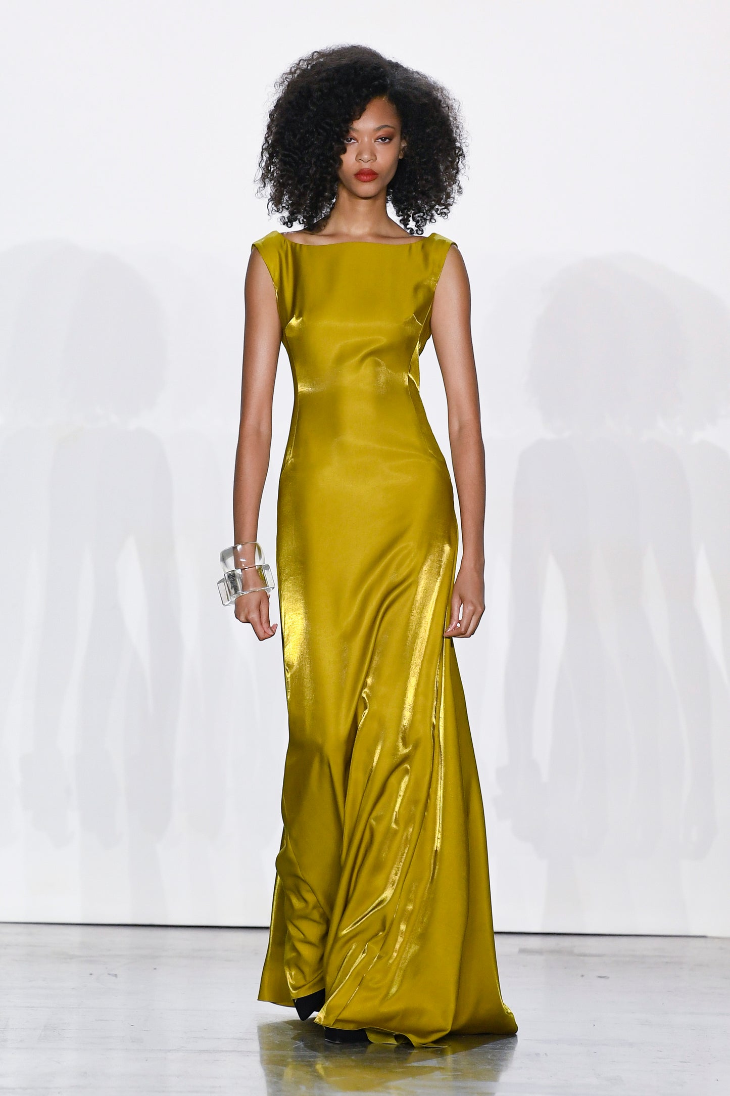 Metal Twill Evening Gown