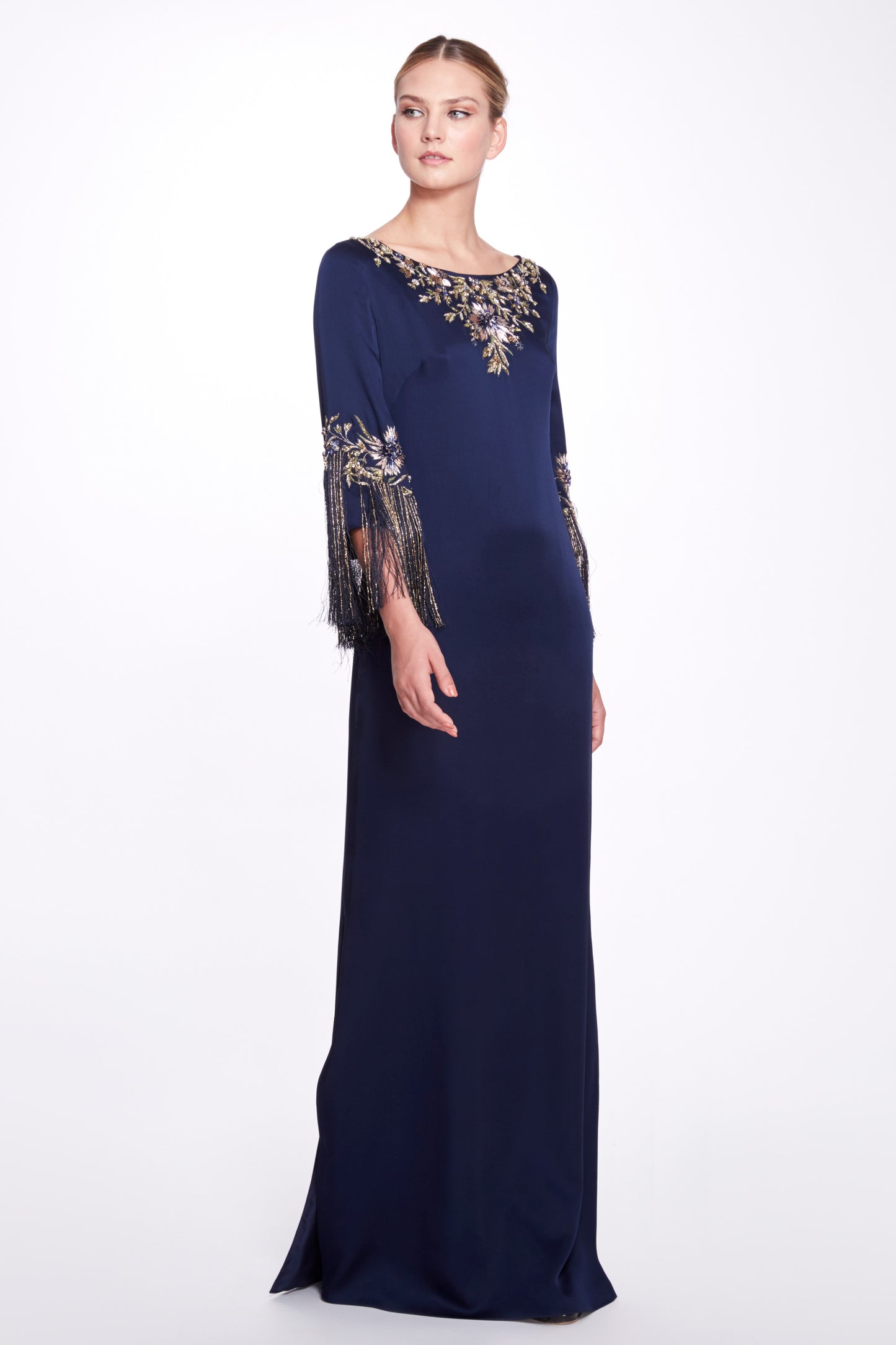 Sleek Navy Caftan