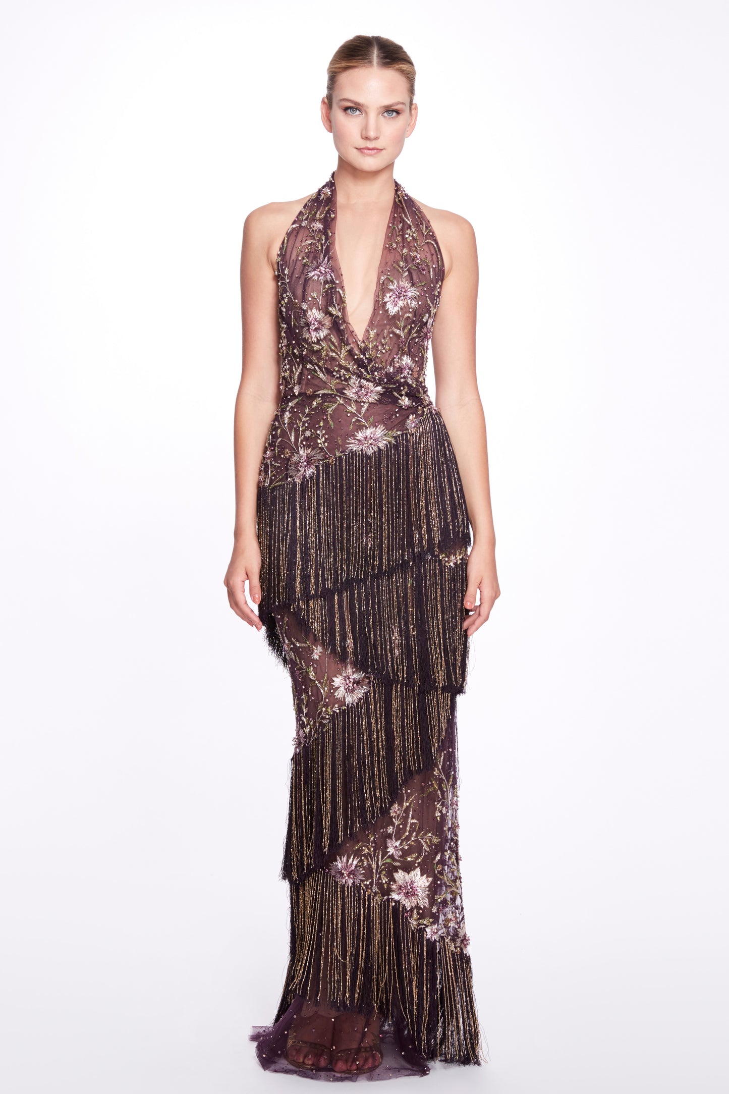 Halter Neck Beaded Gown