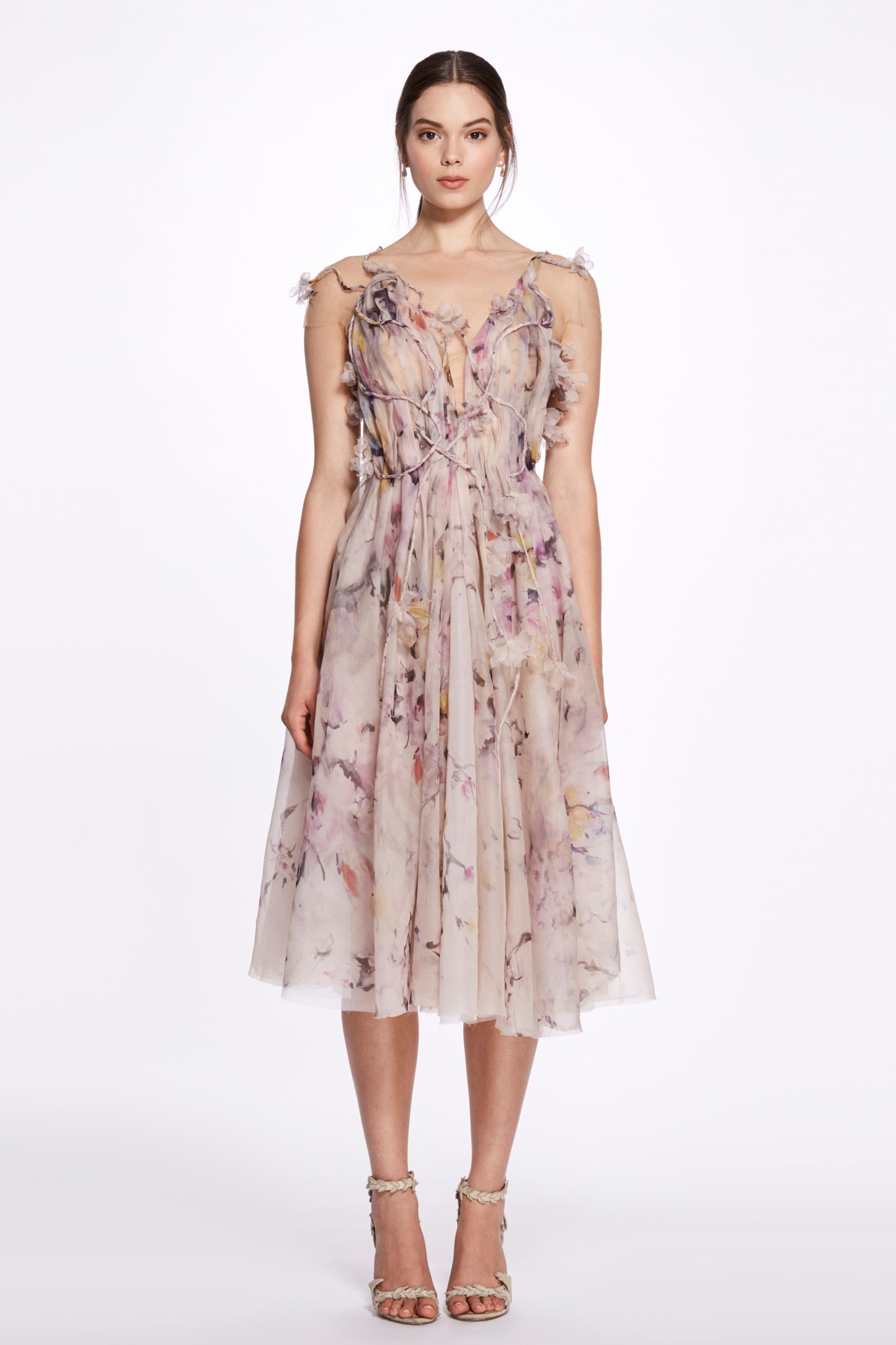 Floral Organza Midi Dress