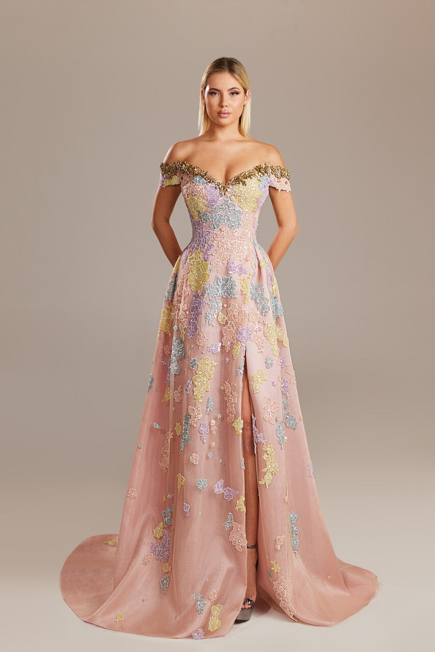A-Line Off-Shoulder Gown