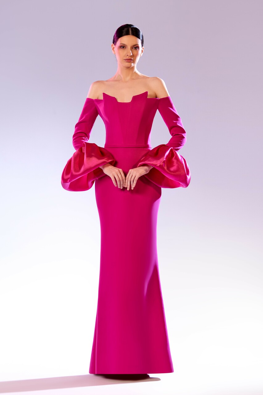 Organza Puff Sleeve Gown