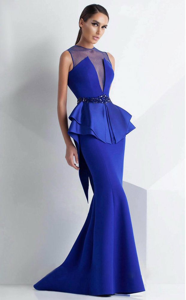 Sleeveless Peplum Gown