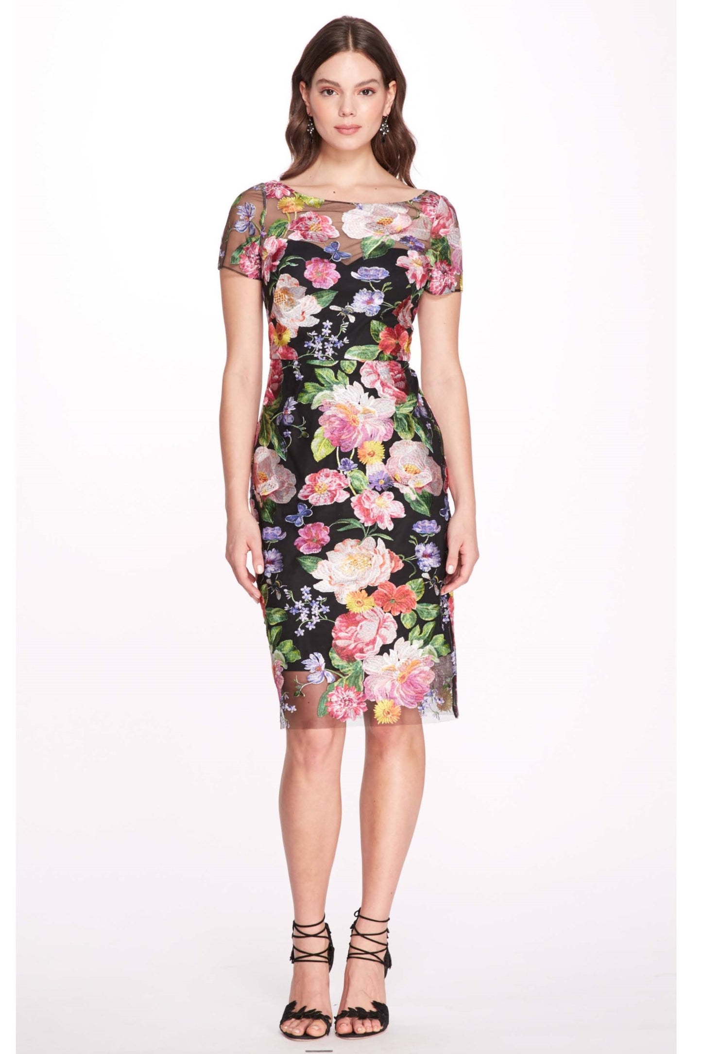 Floral Embroidered Pencil Dress
