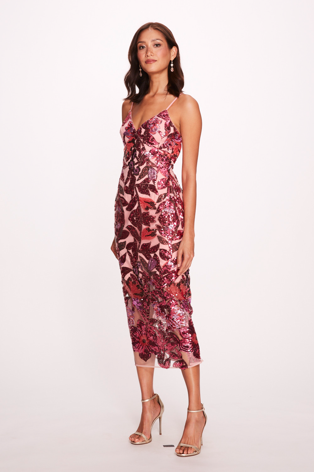 Sequined Spaghetti-Strap Dress