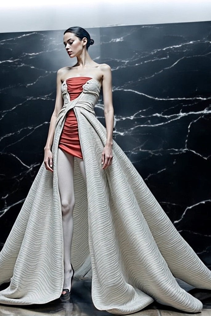 Strapless Overskirt Gown