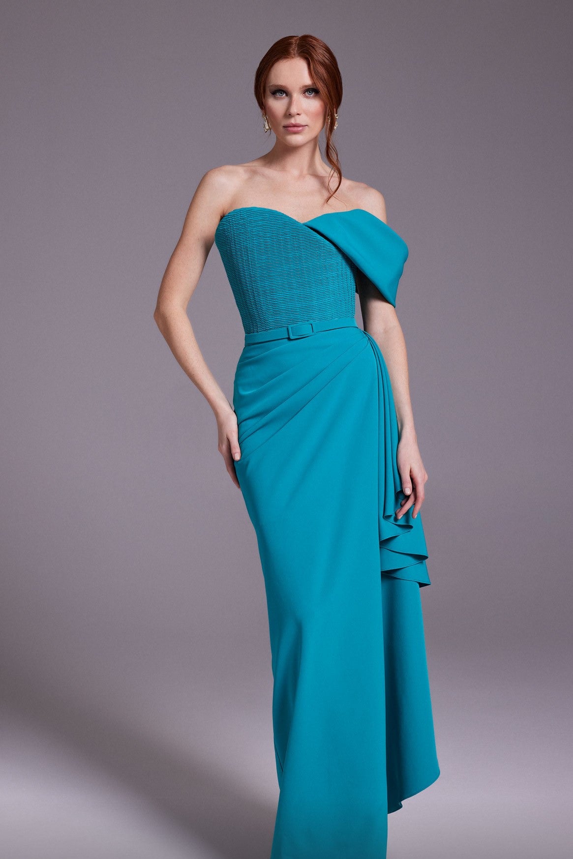 Side Drape Column Gown