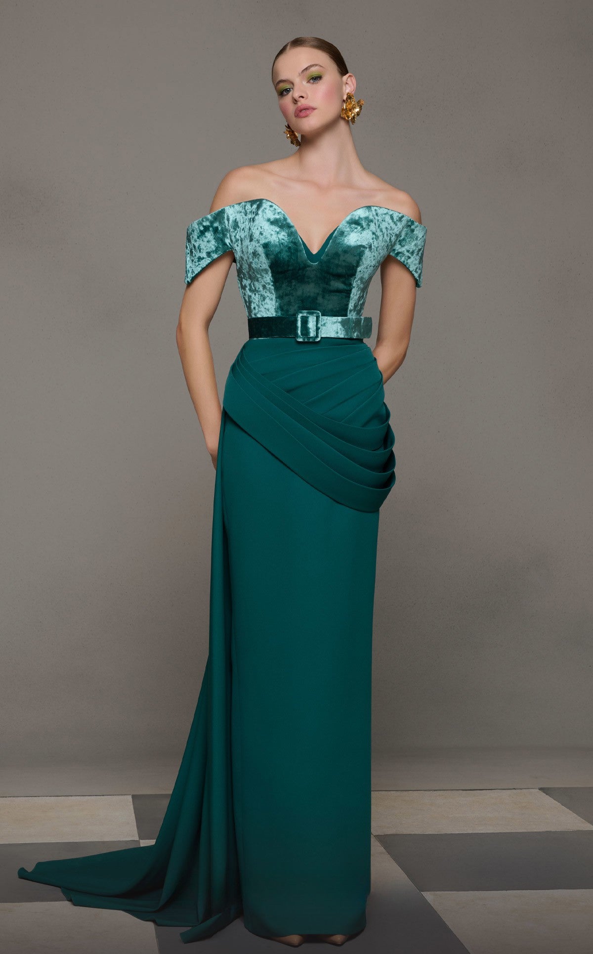 Sweetheart Draped Gown