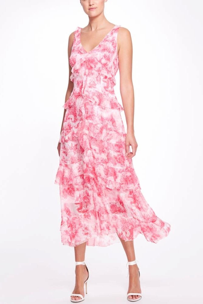 Printed Ruffle Day Dress