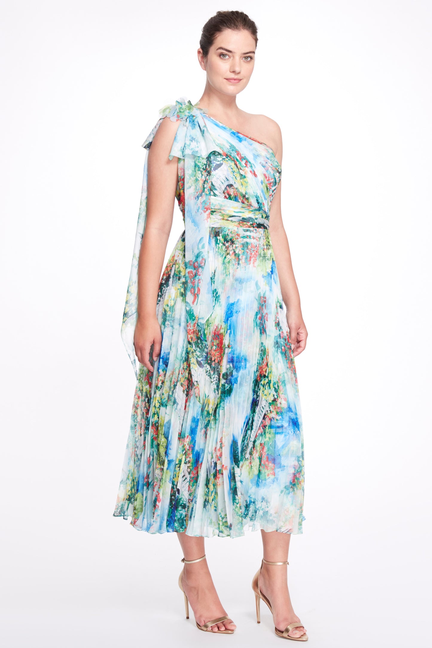 One Shoulder Floral  Dress