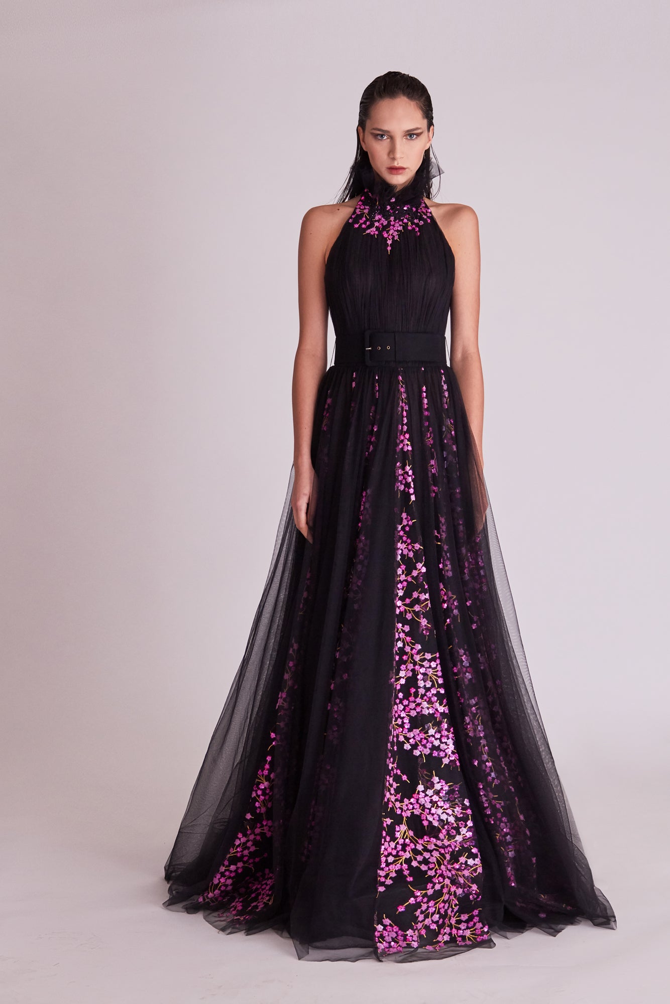 Halter Neck A-Line Evening Gown