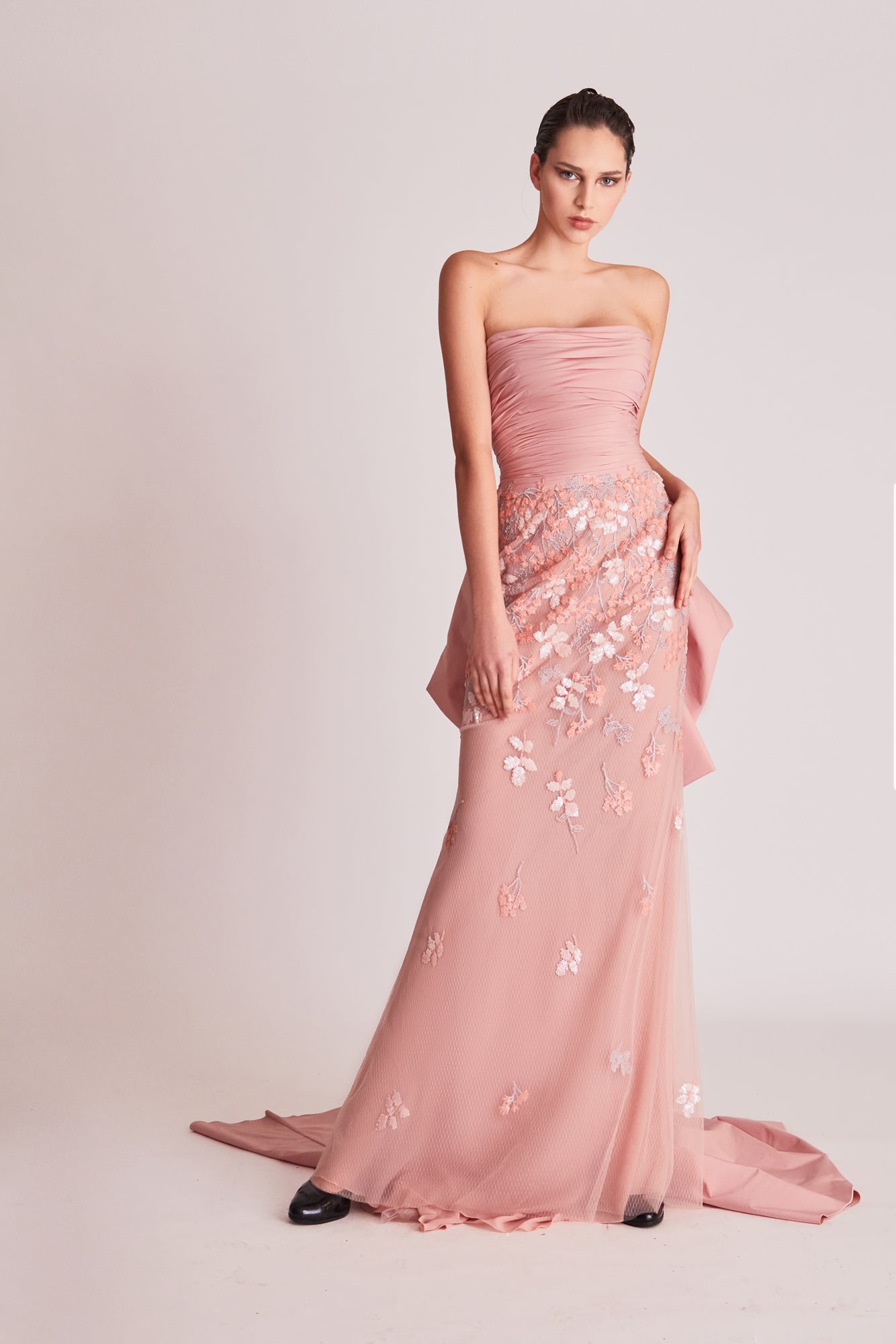 Strapless Ruched Gown