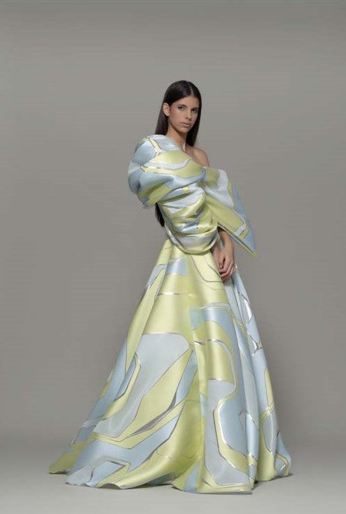 Albese One Shoulder Gown