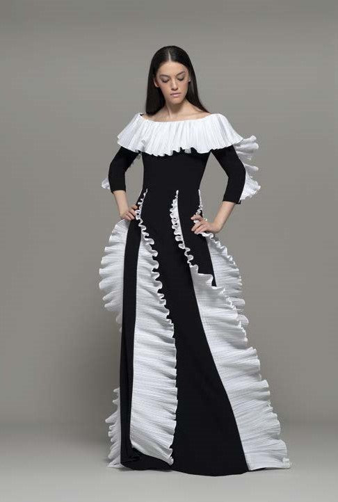 Anzi Off Shoulder Ruffle Gown