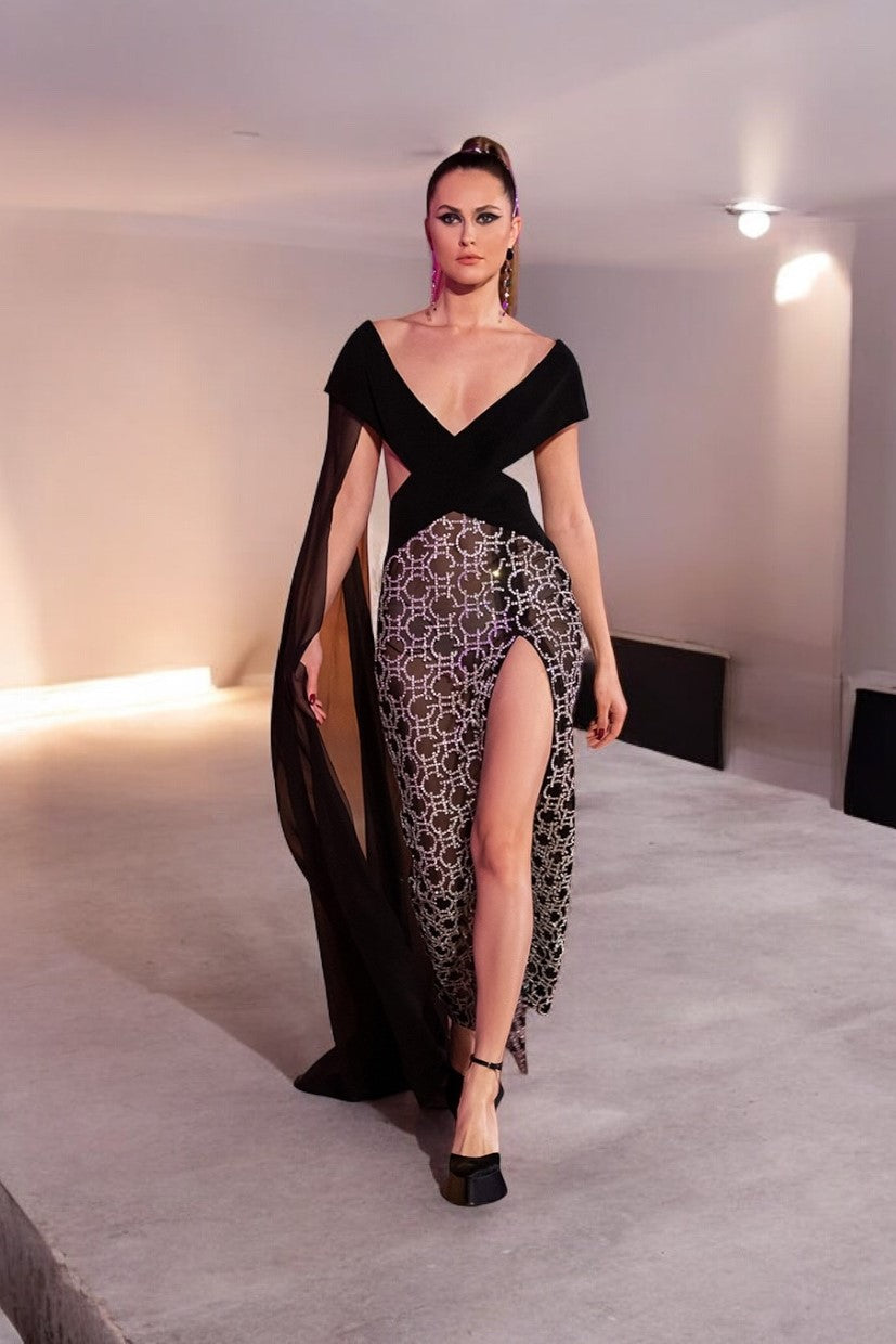 Cross Over Shawl Dress