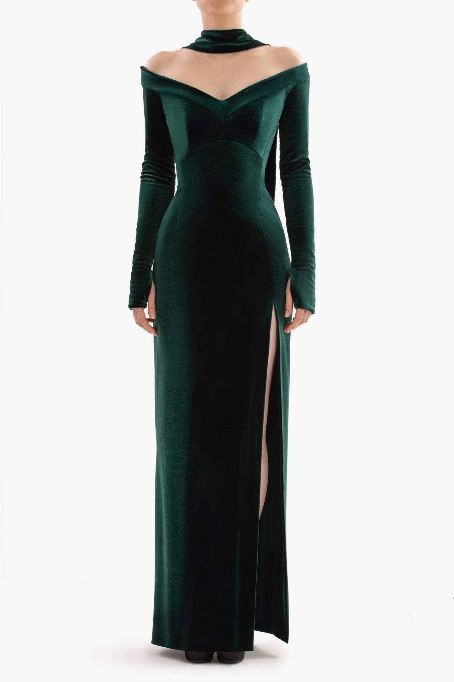 Velvet Column Gown