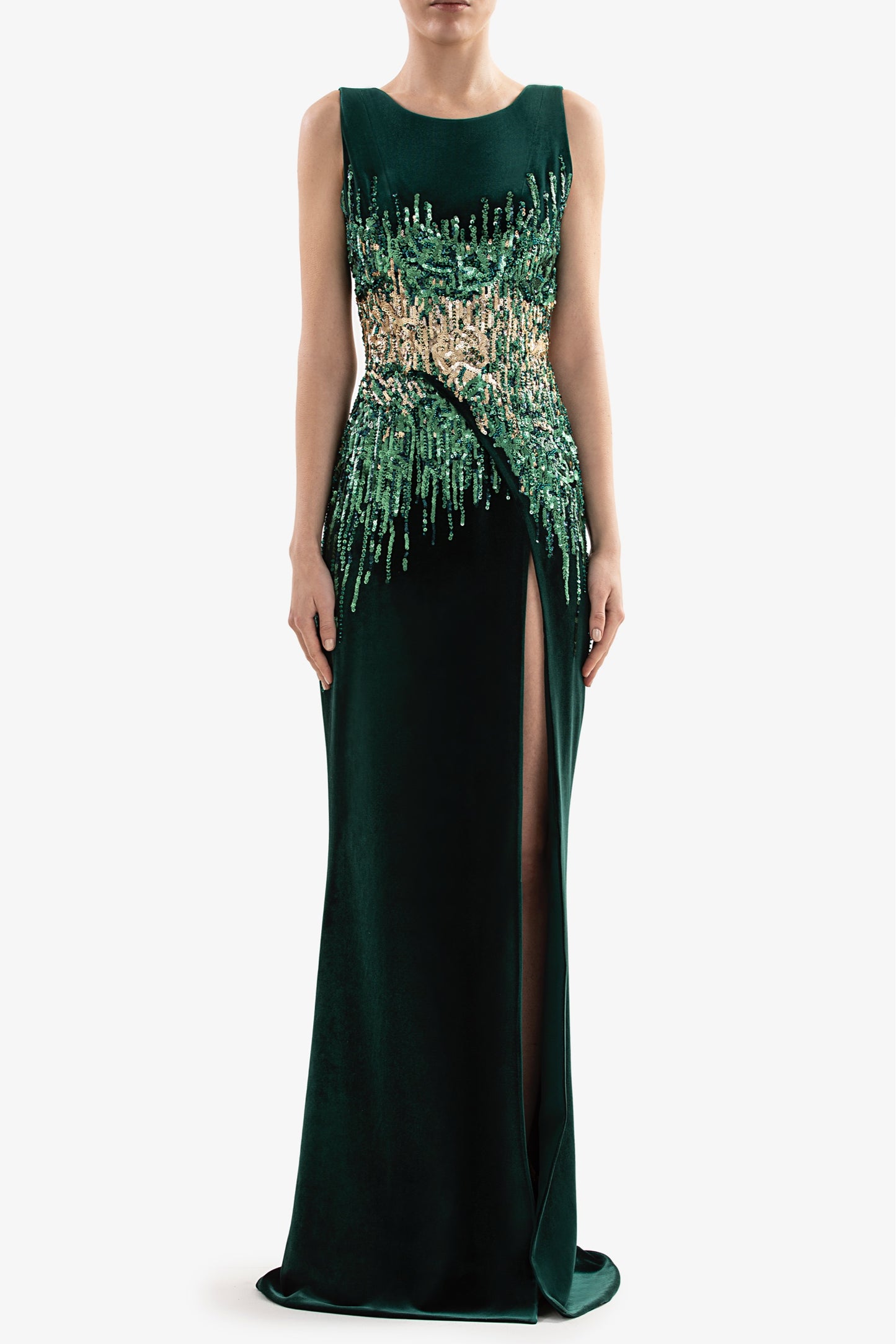 Sequin Velvet Gown