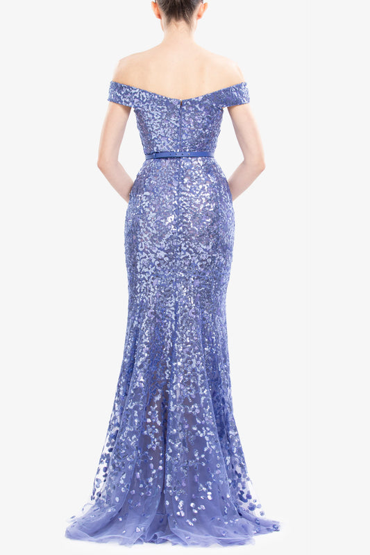Sequin Off Shoulder Gown