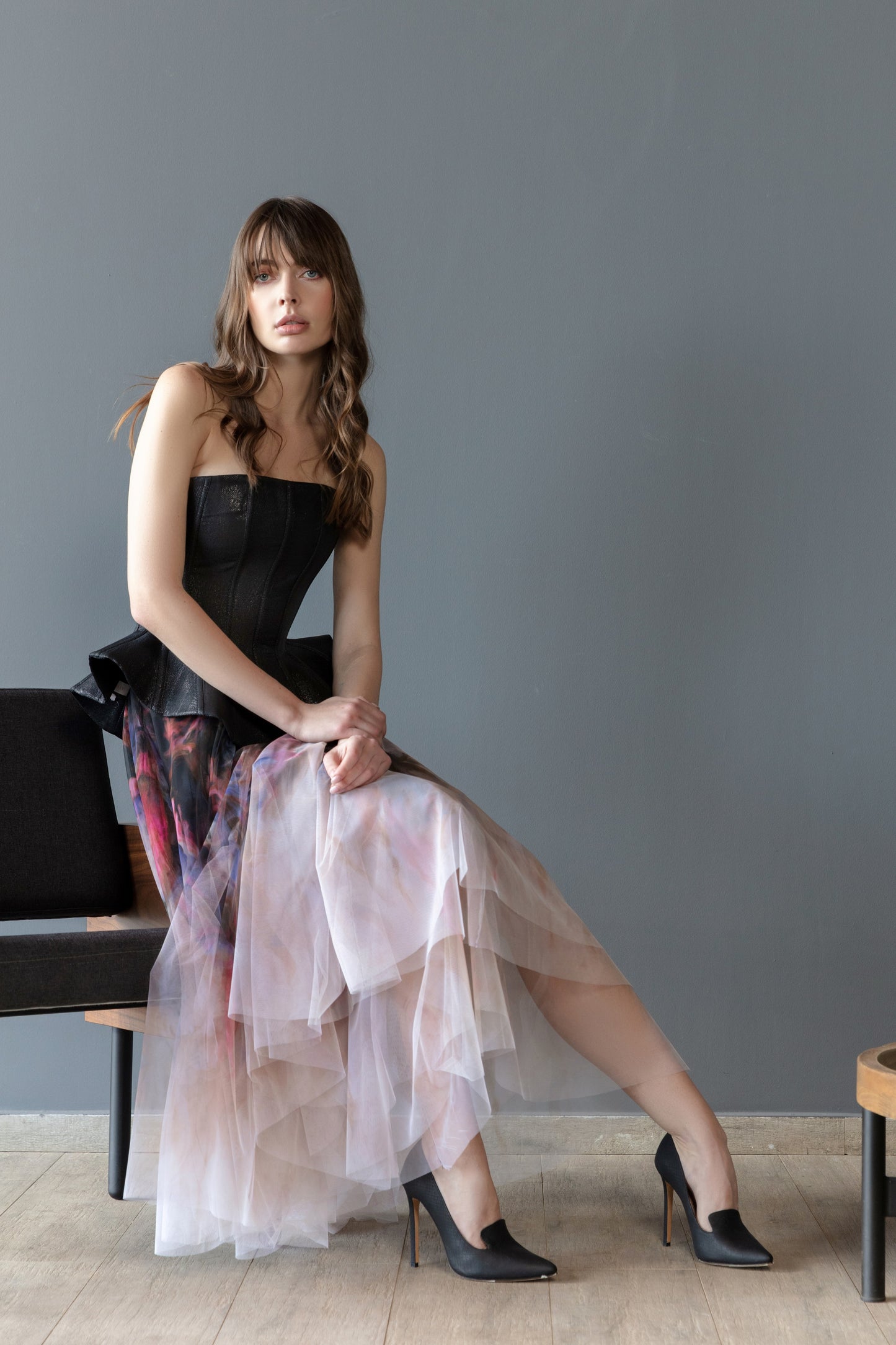 Brocade Corset with Tulle Skirt