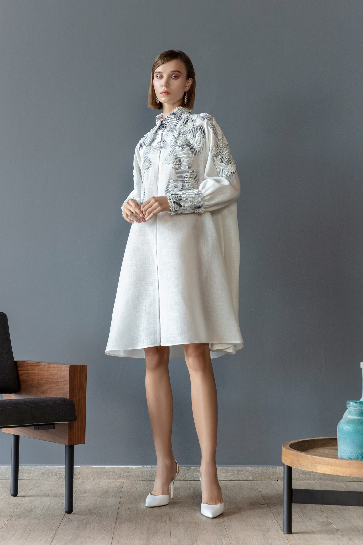 Long Sleeve Linen Dress