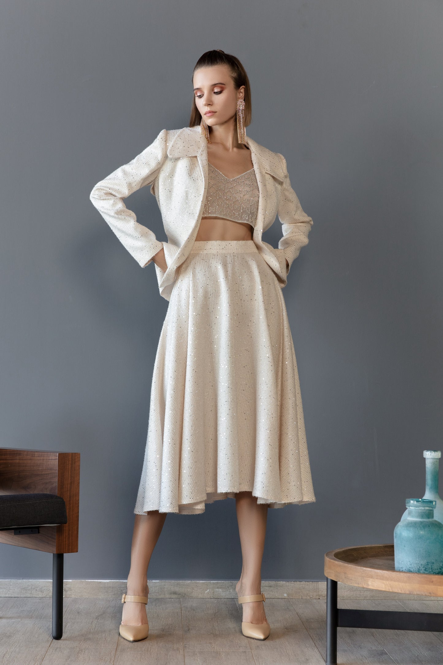 Tulle Top with Skirt and Jacket