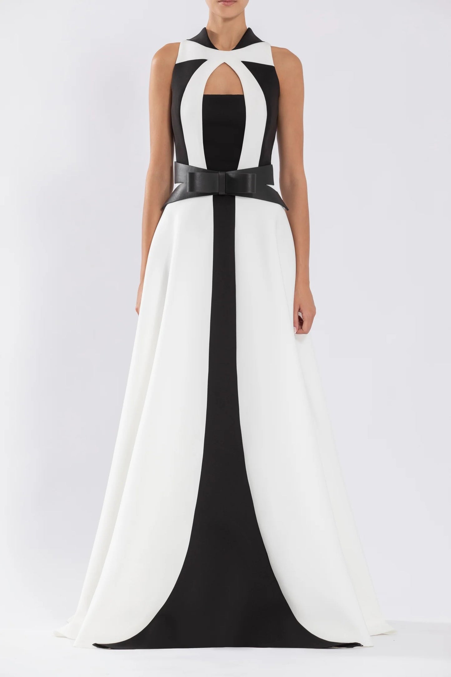 Neoprene Gown with Contrasting Cuts