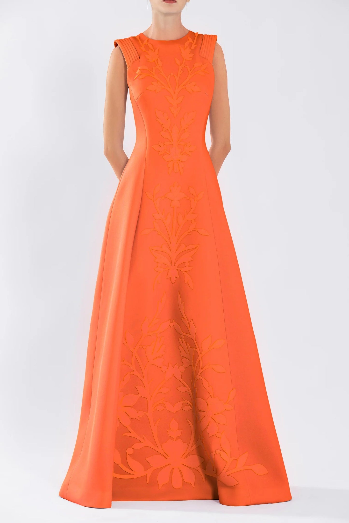Neoprene Gown with Matching Embroidery