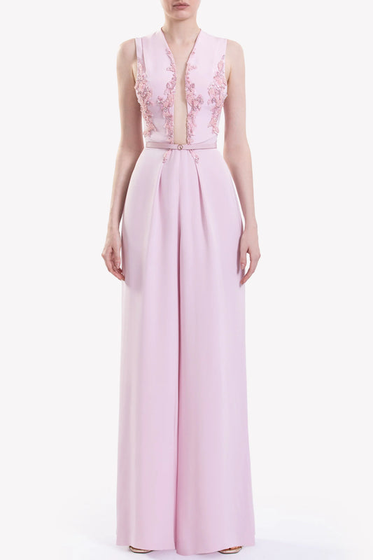 Embellished Crepe Jumpsuit